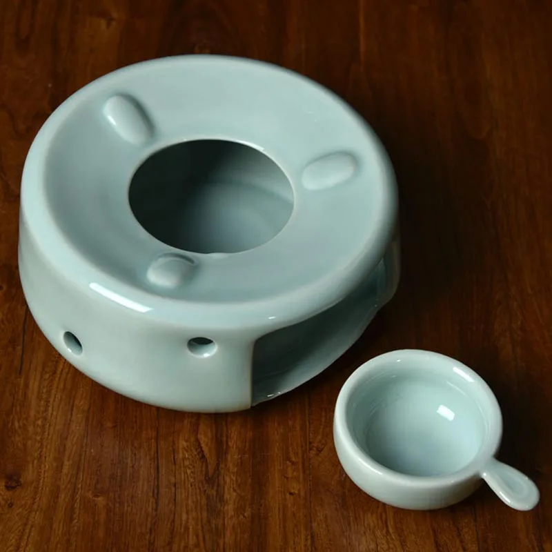 Китайский стиль Longquan Celadon теплая чайная плита подогреватель чая подсвечник