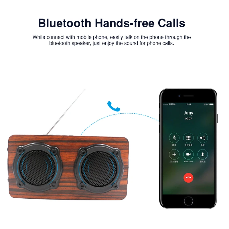 Деревянный Bluetooth-динамик HIFI беспроводной двойной громкий динамик объемный бас с