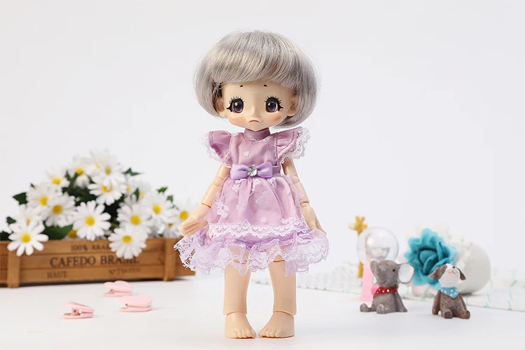 doll and wig dress 4 23 см 1/6 BJD куклы Обнаженная кукла аналогичная kikipop кукла-5 - Цвет: doll and wig dress 4