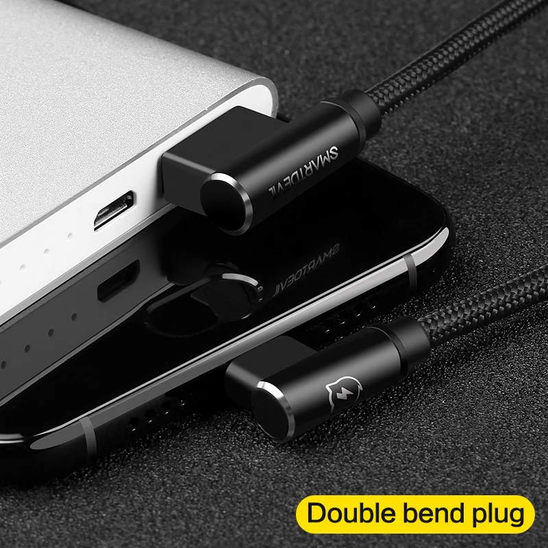 USB кабель SmartDevil 90 градусов type c универсальный адаптер для быстрой зарядки и