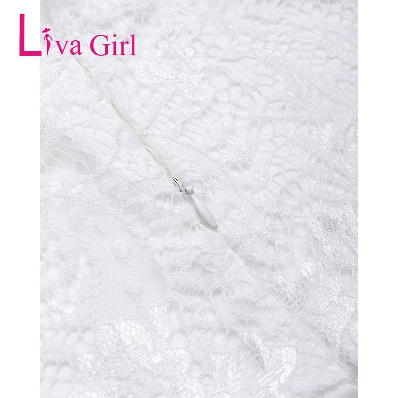 Женский кружевной комбинезон LIVA GIRL черный/белый с открытыми плечами и длинным