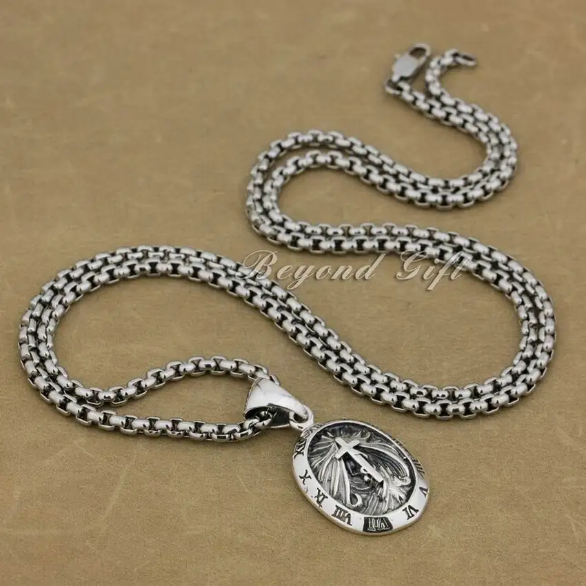 925 пробы серебряные часы в римском стиле круглый кулон крест панк ювелирные