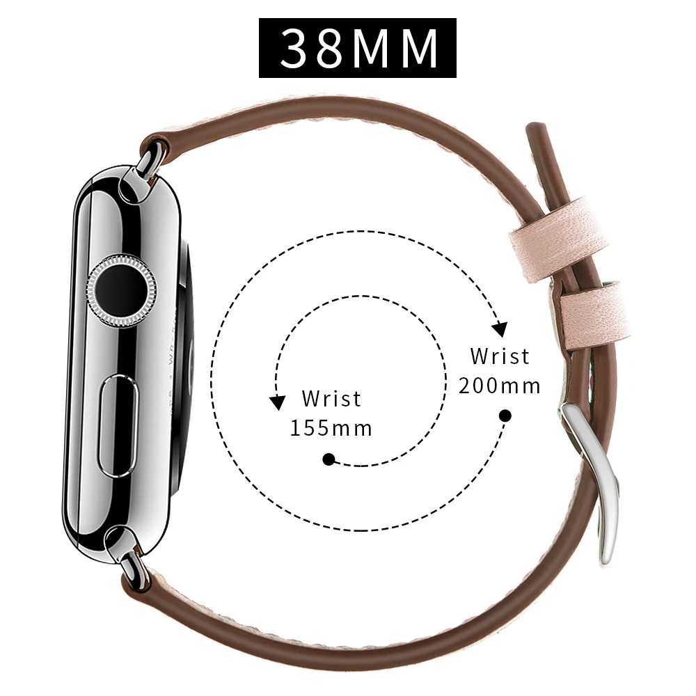 Элегантный розовый мятный зеленый один тур ремешок для Apple Watch Band из натуральной кожи серии 1 2 3 4 38 мм 40 мм 42 мм 44 мм браслет ремешок