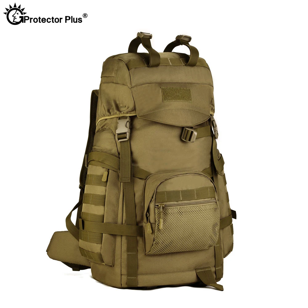Koop PROTECTOR PLUS Militaire Leger Veld Rugzak 60L Nylon Tactische Zak Hoge Capaciteit Reizen Rugzak Comfort Klimmen Wandelen