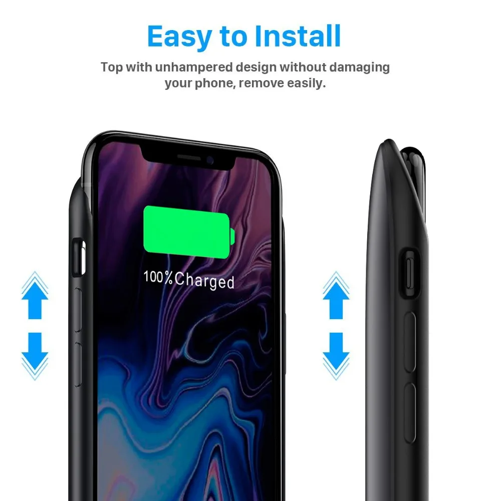 Для iphone Xr XR 2018 чехол для аккумулятора 6000 мАч портативное Внешнее зарядное
