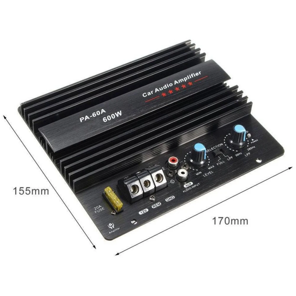 12V 600W PA-60A бас без потерь автомобильный аудио Hi-Fi модуль усилителя звука Высокая Мощность сабвуфер Прочная Фурнитура подойдет как для повседневной носки, так канала