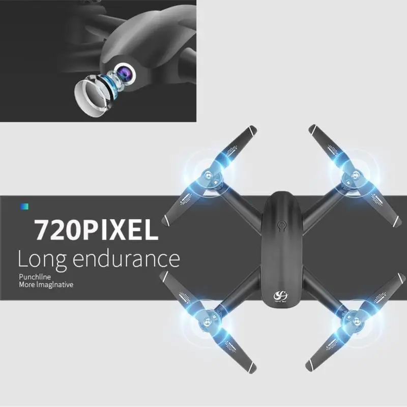 Дрон с дистанционным управлением 2,4 ГГц wifi FPV 720 P/1080 P/2 K HD Двойная камера 18 минут полёт Безголовый режим RC вертолет Квадрокоптер - Цвет: black 720p