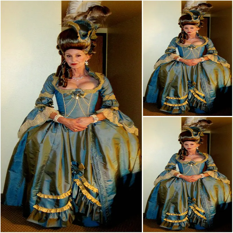 

History!Customer-made Taffeta Vintage Costumes Renaissance Dresses Steampunk dress Gothic Cosplay Halloween Dresses C-1069