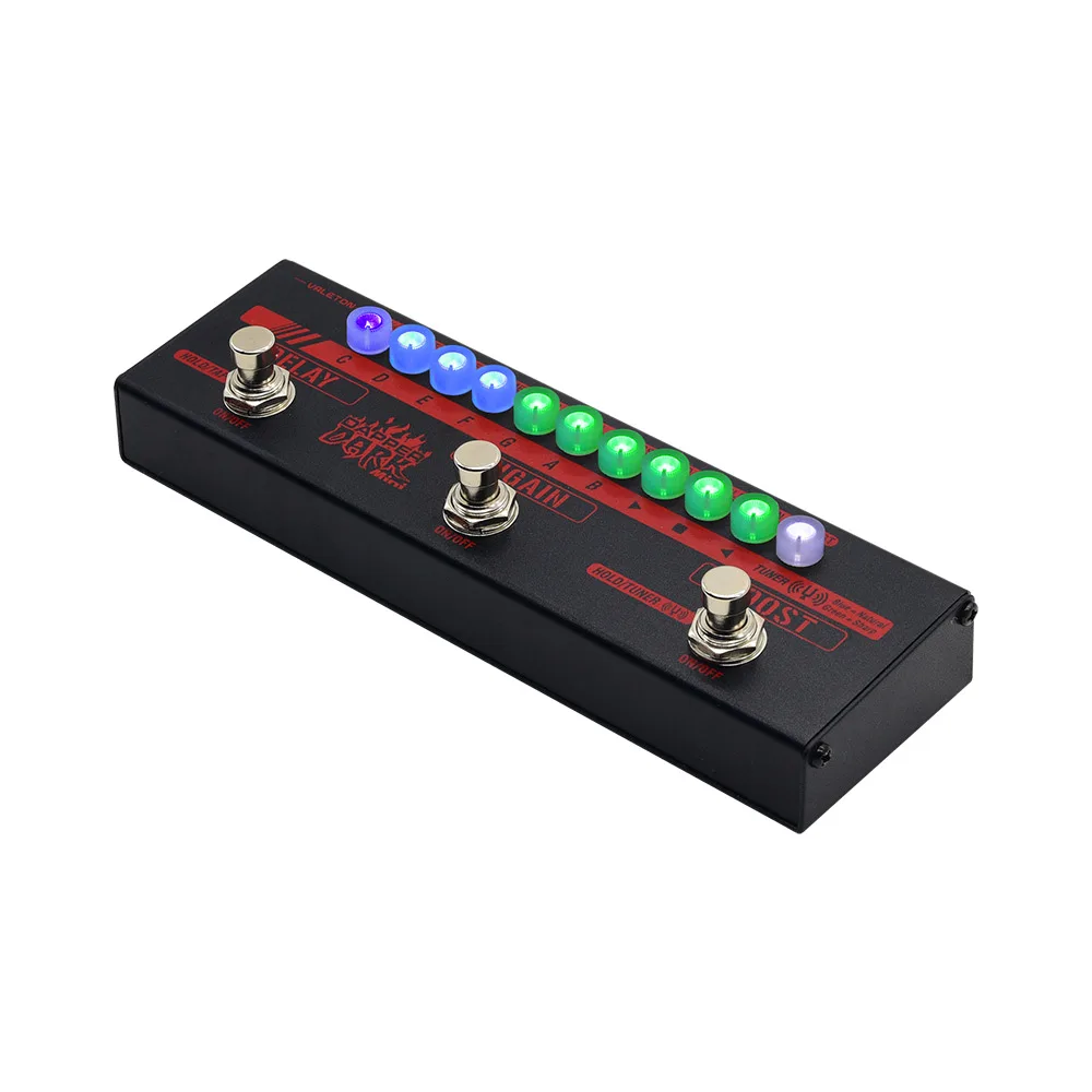 Valeton Dapper Dark Mini Effects Strip Pedal с тюнером усилителем высоким коэффициентом усиления и
