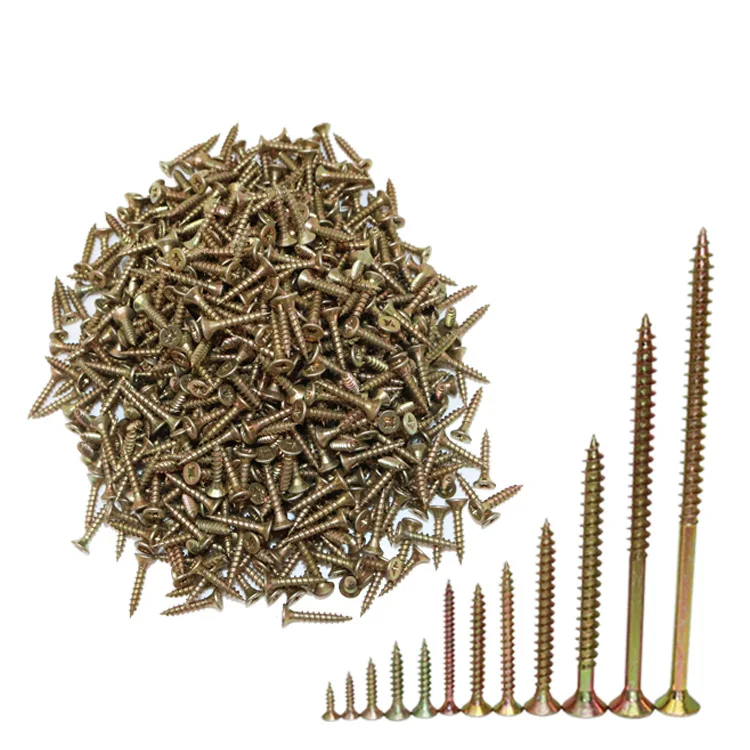 20pcs M3.5 high strength fiber self tapping screws bolt yellow color zinc drywall cross countersunk head bolts 35mm-50mm length |