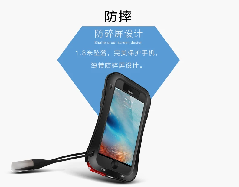 Gorilla glass) LOVE MEI Armor чехол для iPhone 6 6s 6 Plus металлический алюминиевый чехол для iPhone 6s Plus 6 Plus защита от воды/ударов/дождя