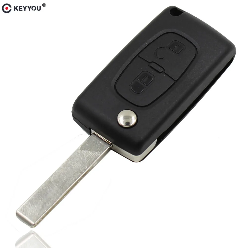 Раскладной чехол KEYYOU с 2 кнопками для дистанционного ключа Citroen C2 C5 C3 C4 C6 C8 CE0523