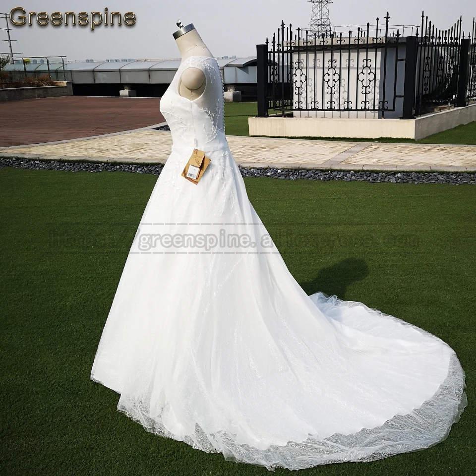Женское свадебное платье с блестками Greenspine цвета слоновой кости расшитое