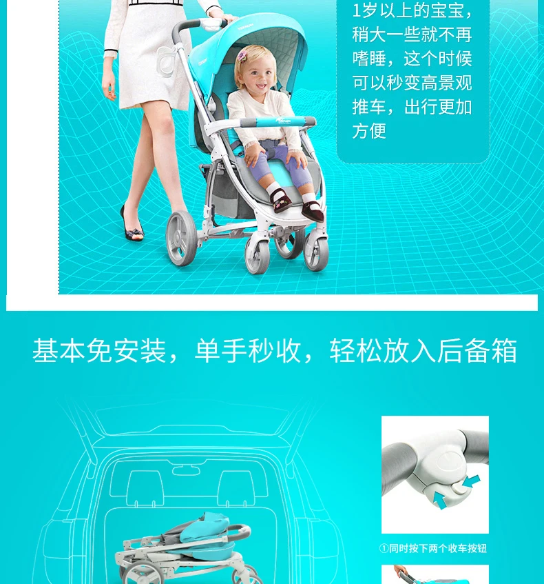 Новинка, 2 в 1, коляска для детей 0-3 лет, светильник для новорожденных