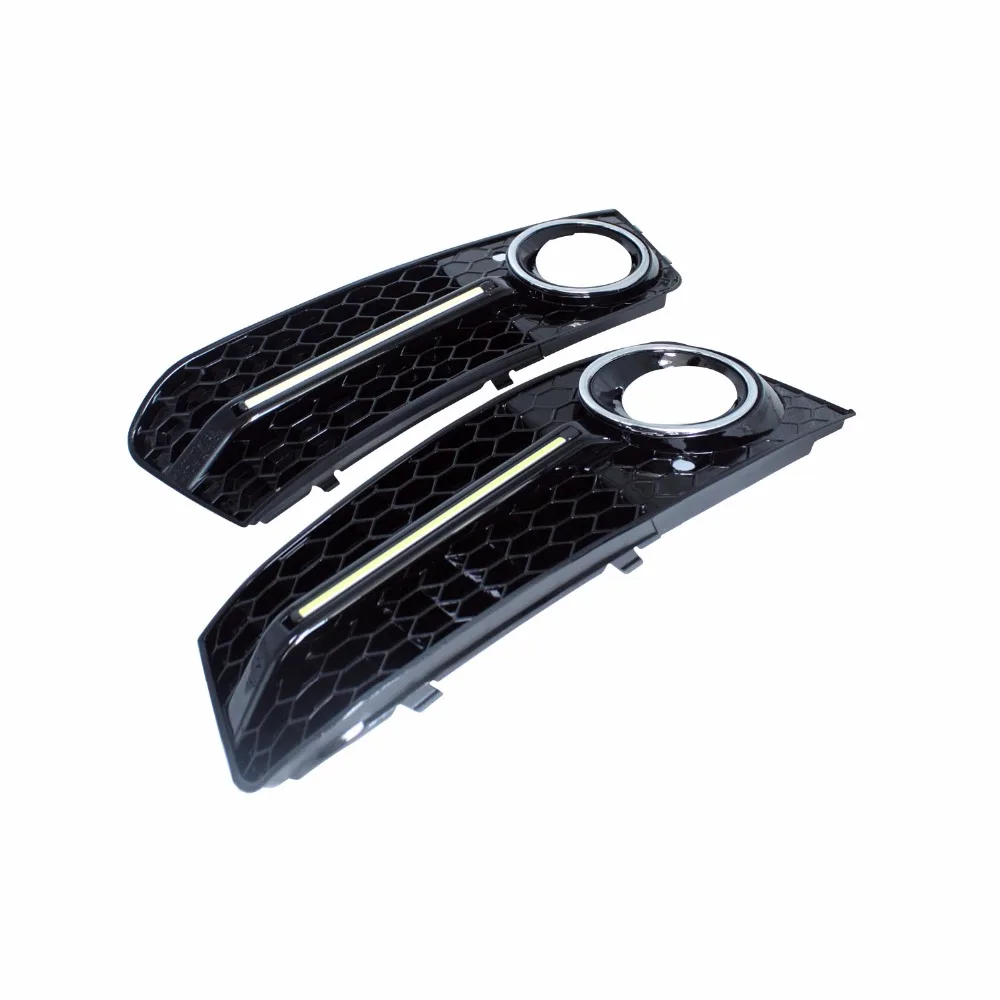 

12V Car LED DRL Daytime Running Light Lamp Front Grilles Fog Light Covers For Audi A4 B8 2009-2012 Car Styling 2pcs
