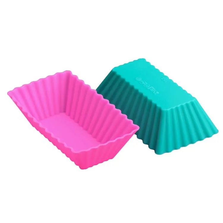 

12pcs 8cm Mini Rectangle Shape Silicone Muffin Cupcake Mould Bakeware Maker Mold Tray Baking Cup Molds Kitchen Baking Tools H430