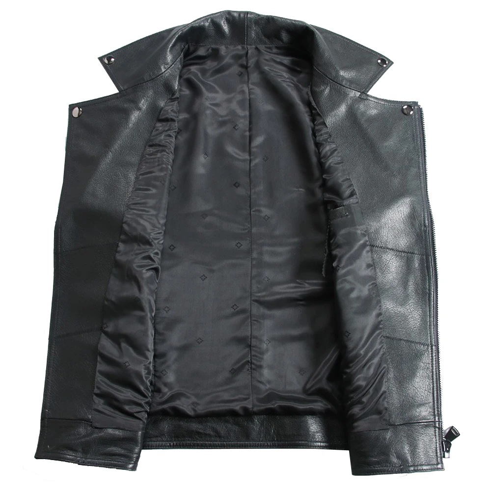 Качественная натуральная овечья кожа мужской жилет для молодых мужчин модный