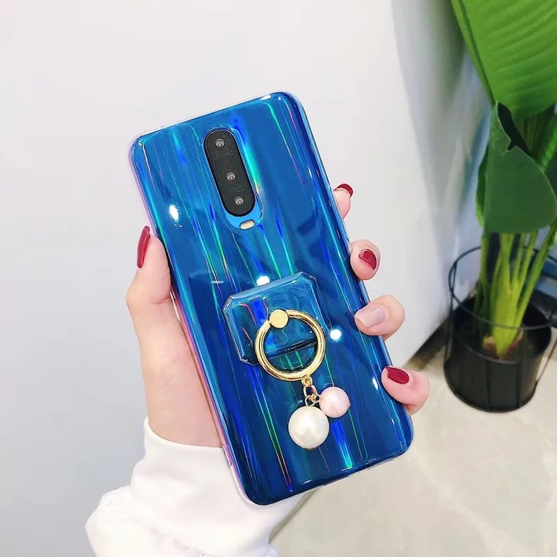 Простой Модный Блестящий лазерный чехол для телефона Xiaomi 5X A1 8 с кольцом