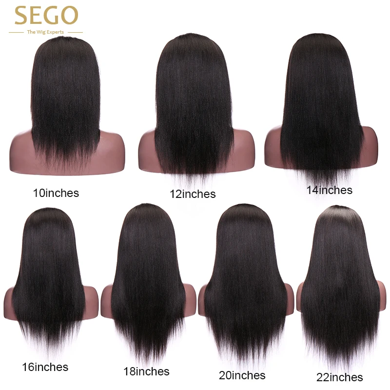 SEGO Yaki 13*4 человеческие волосы на кружеве парики для черных женщин парик шнурка