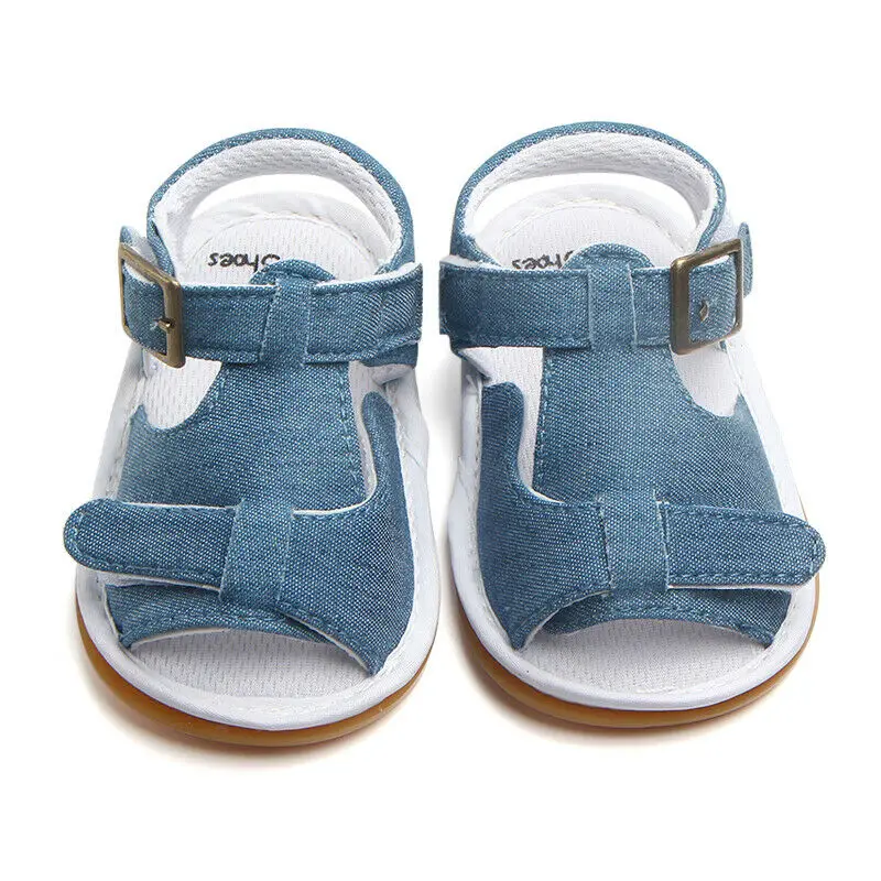 Denim Blue Детская обувь летние сандалии на мягкой подошве для новорожденных мальчиков и девочек обувь для самых маленьких кроссовки для малышей - Цвет: Denim Blue