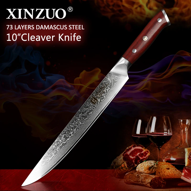 XINZUO 1" дюймовый нож для нарезки мяса из японской дамасской стали нож для мяса с ручкой из черного дерева профессиональные ножи для шеф-повара сашими суши