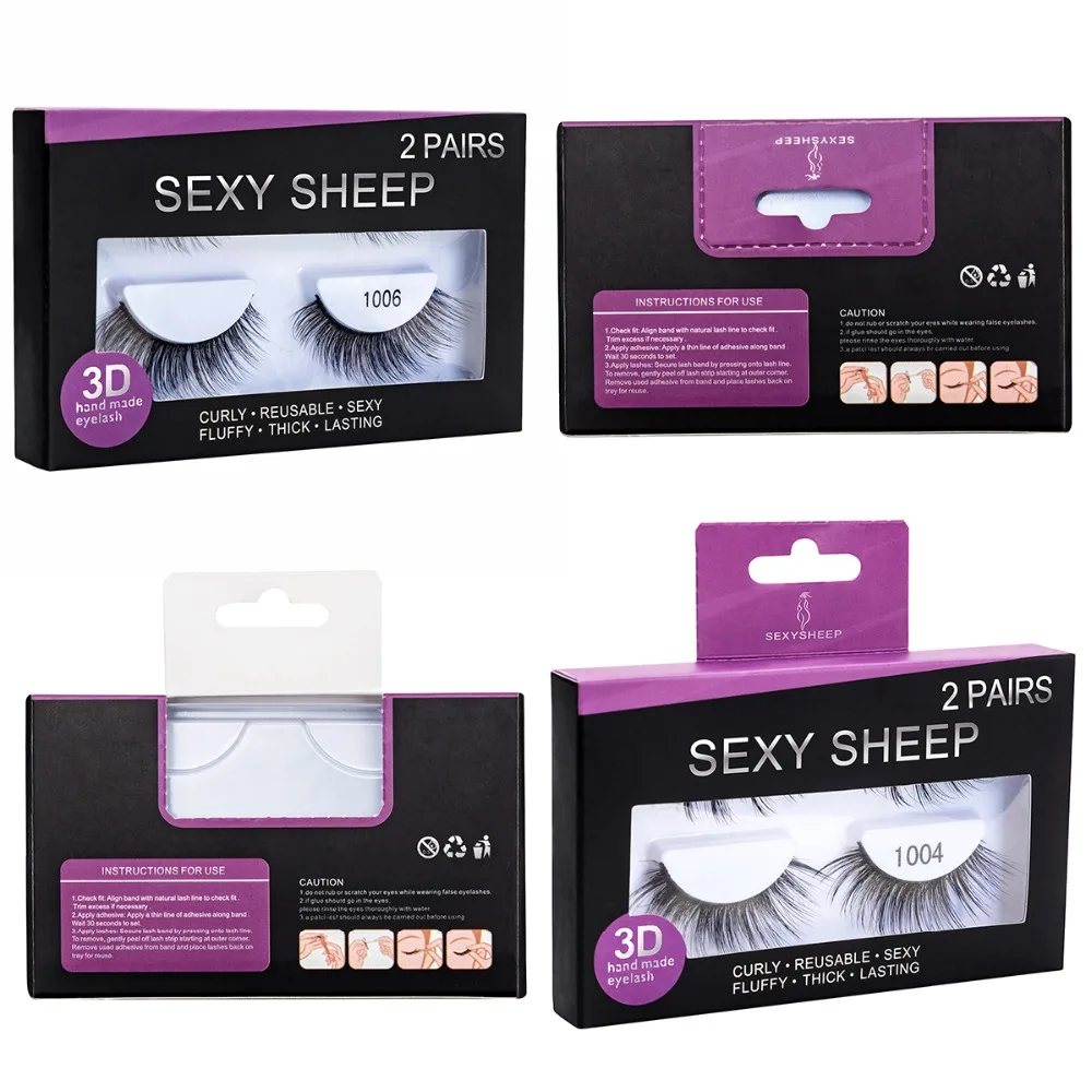 SEXYSHEEP, 2 пары, натуральные накладные Искусственные ресницы, набор для макияжа, 3D норковые ресницы, ресницы для наращивания, норковые ресницы «maquiagem»