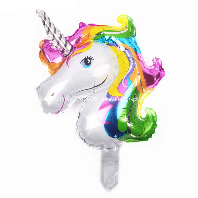 Rainbow unicorn 1 шт. мини воздушные шары из фольги в виде головы животного Дети День рождения тема джунгли вечерние океан рыбные шары надувные игрушки детский душ Единорог Вечерние - Цвет: Rainbow unicorn
