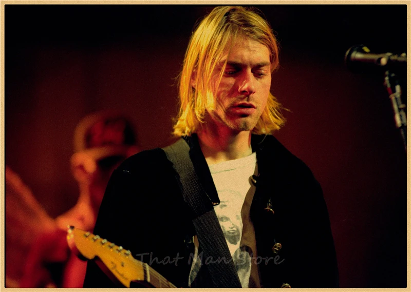 ВИНТАЖНЫЙ ПЛАКАТ Nirvana Kurt Cobain dormitory крафт-рок-оркестр декоративная живопись постер ретро-плакат/40*30 см - Цвет: Шоколад