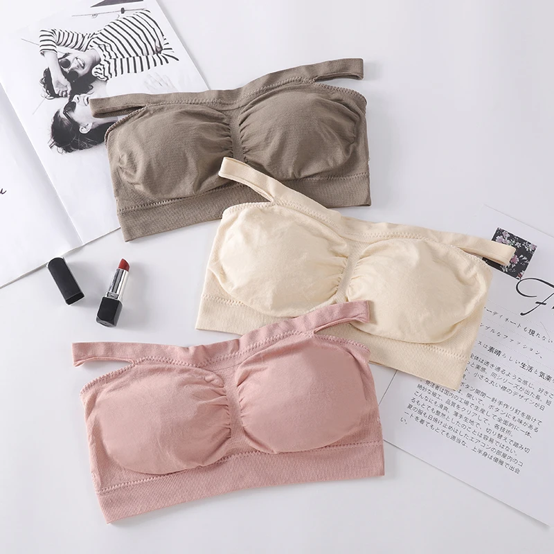 Sexy Women Bra 6 Color Bralette Push uP Bras For Women Tops Bralet Lingerie Lady Strapless Underwear Cross Seamless B0119