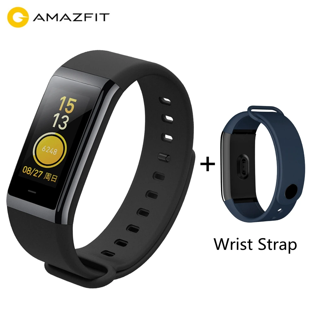 Фитнес-браслет Xiaomi Amazfit Cor английская версия Midong Smart Band 1,2" цветной экран 5 атм водонепроницаемый смарт-браслет - Цвет: Add Sky Blue Strap
