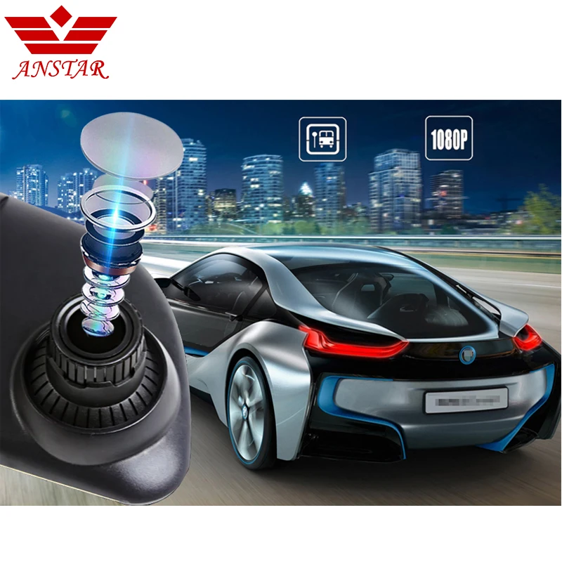 Автомобильный видеорегистратор ANSTAR 3G/Wifi Android камера с двумя объективами FHD 1080P