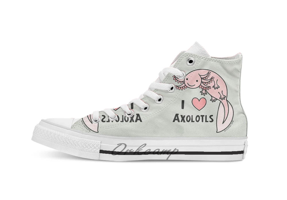 I HEART AXOLOTLS Novelty Design Casual Canvas Shoes Custom shoes Drop Shipping | Спорт и развлечения
