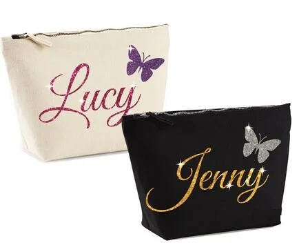 Personalised names bridesmaid wedding Gift Make Up Cosmetic Bags Unique Gift for Bridal Party Bags