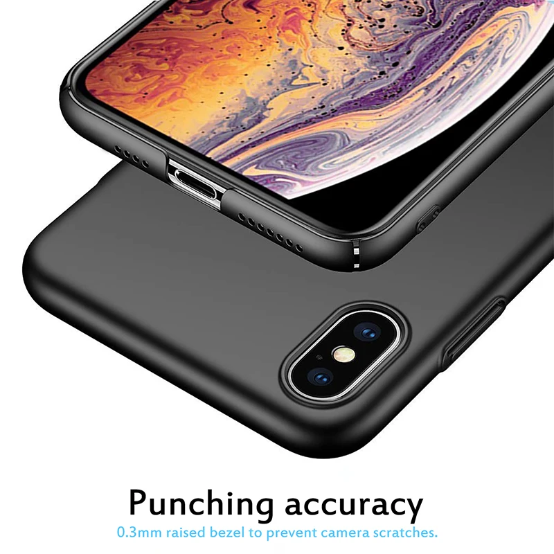 Phone Case For Iphone Xs Max XR Cover Hard Plain Shockproof PC Anti-fingerprint Comfort Button iphone XS |