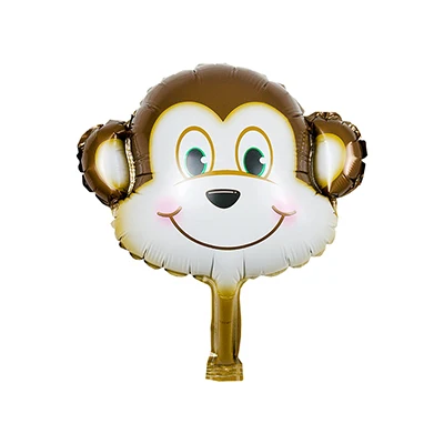 monkey Lucky 10 шт./партия Мини воздушные шарики в виде животных день рождения Лев Обезьяна Зебра олень корова голова животного воздушный шар фермы очередей поставки игрушки - Цвет: monkey