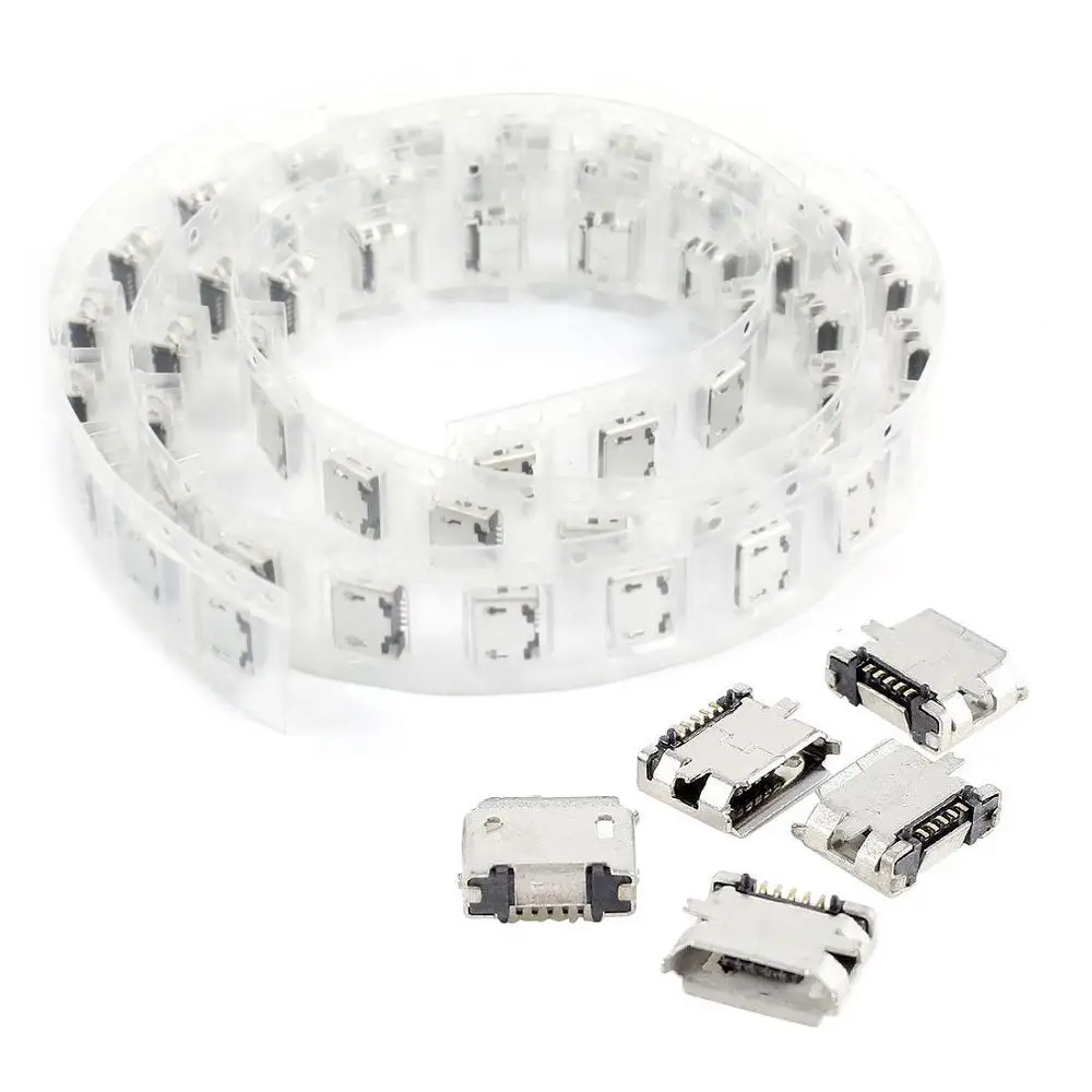 

50 Pcs PCB SMT Micro USB Type B 5Pin Female Socket Adapter Jack