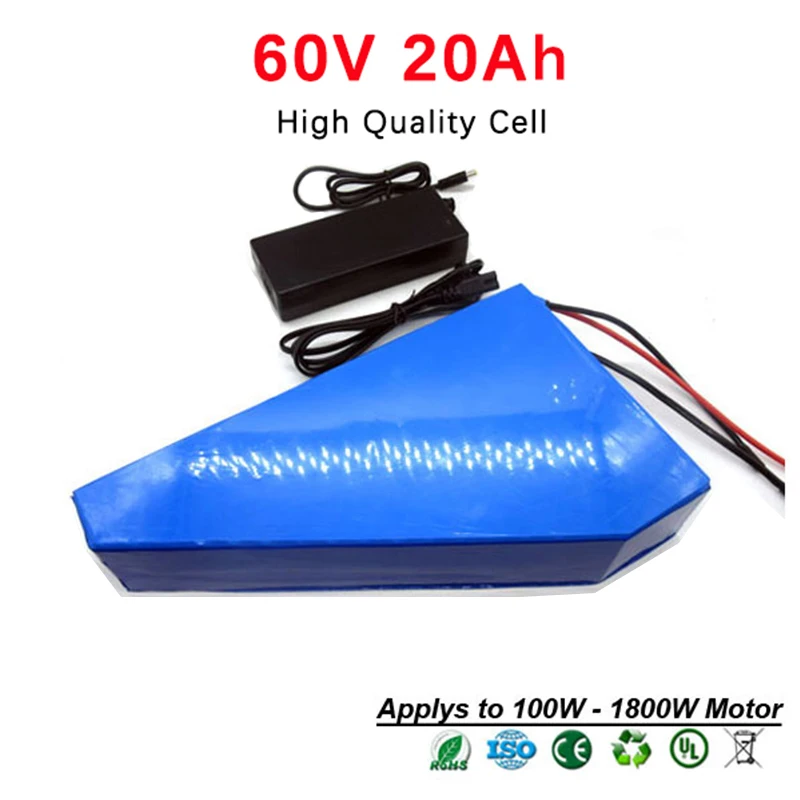60V 20Ah 1000W электрический велосипед батарея E скутер Треугольник комплект литий