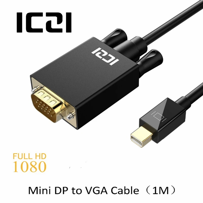 ICZI Thunderbolt Mini DP to VGA кабель 1m 1 8 m штекер для MacBook Surface Pro/3 Chromebook пикселей и т. Д.|vga male