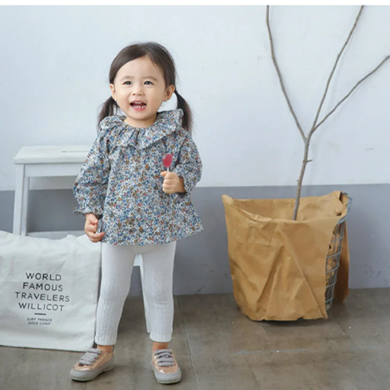 Детский пуловер в стиле ретро с оборками на воротнике рубашка маленькими