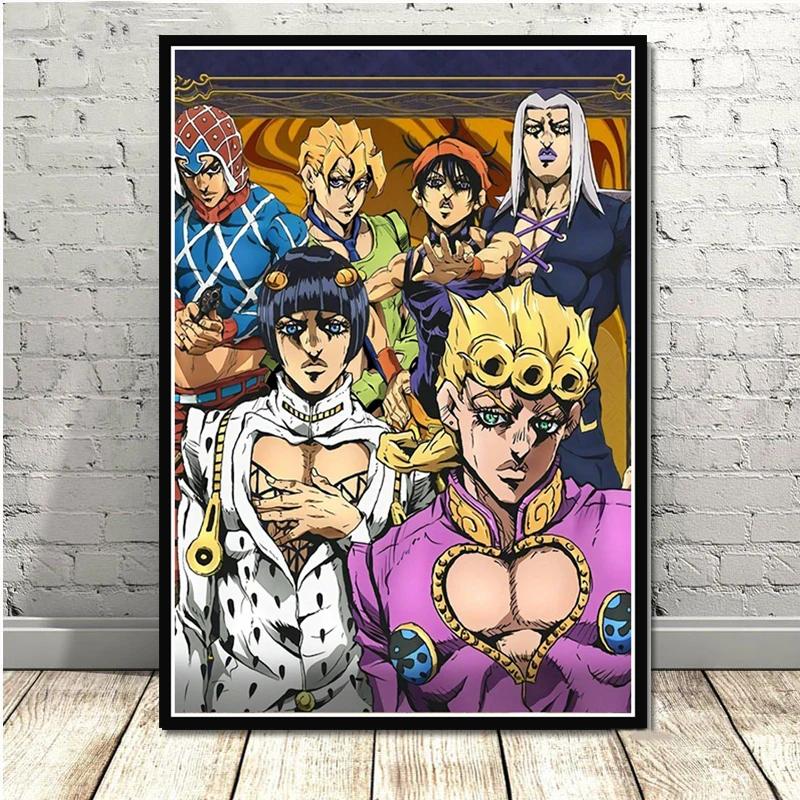 Постер и принты JoJo s Необычные Приключения действие Япония Аниме настенные художественные картины холст настенные картины для гостиной домашний декор - Цвет: Синий