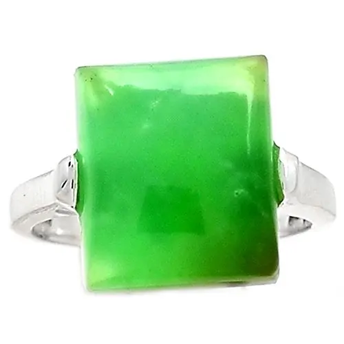 

Lovegem Genuine Chrysoprase Ring 925 Sterling Silver,Size:9.25 , AR2225