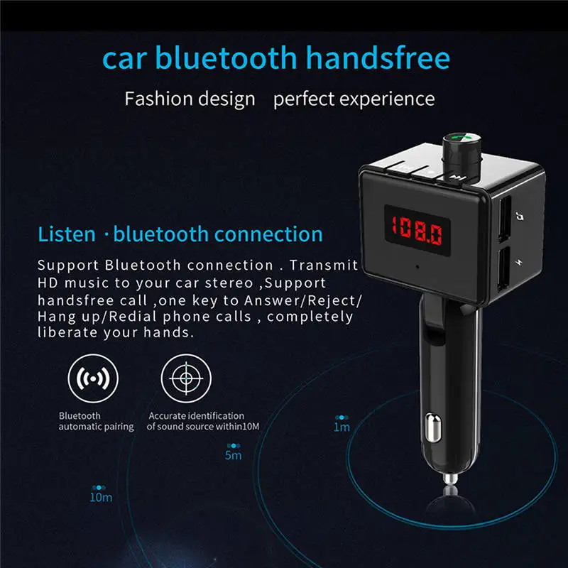 Беспроводной ЖК дисплей Bluetooth Автомобильный MP3 fm передатчик AUX USB диск зарядное