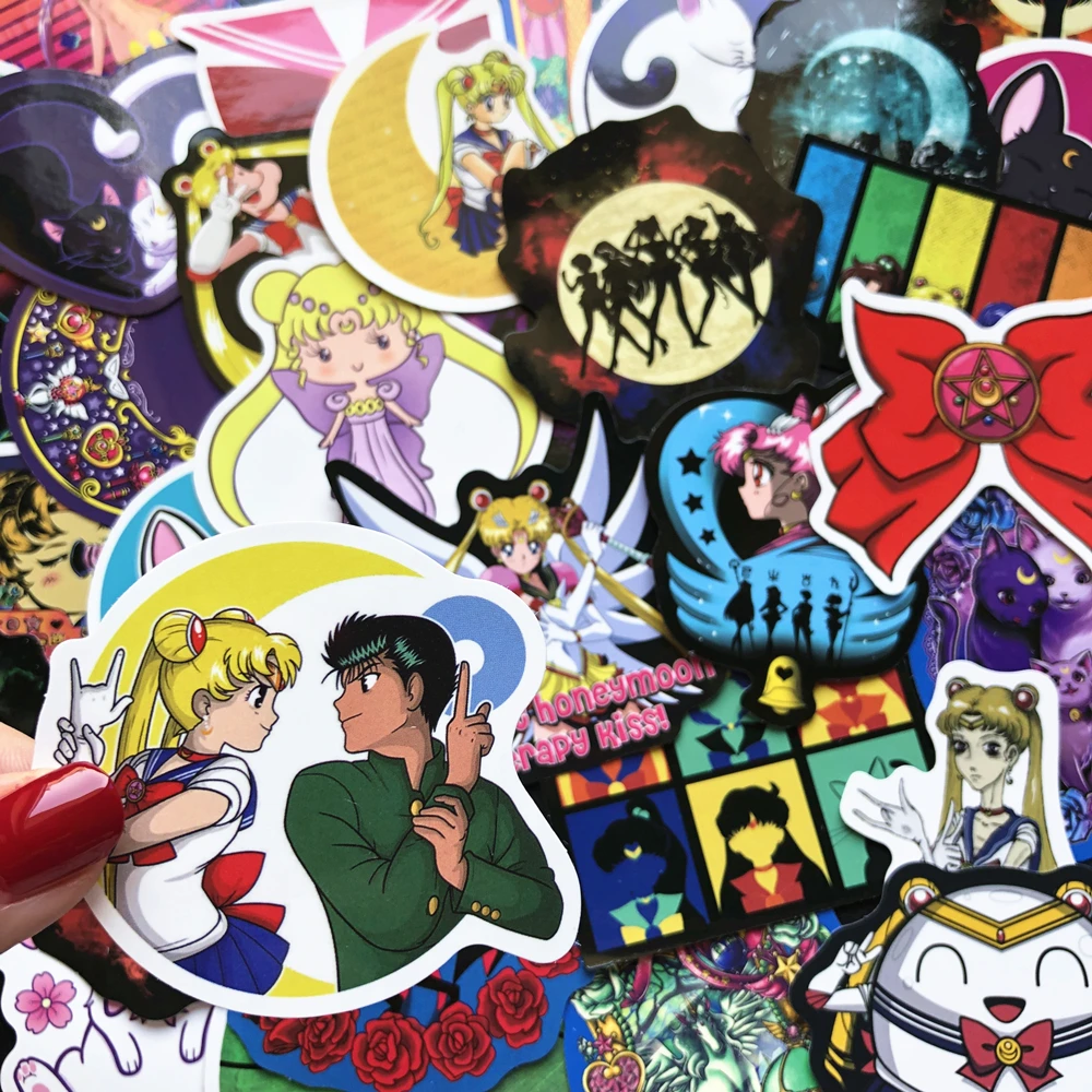 Классические наклейки в стиле аниме Sailor Moon 50 шт./компл. водонепроницаемые для