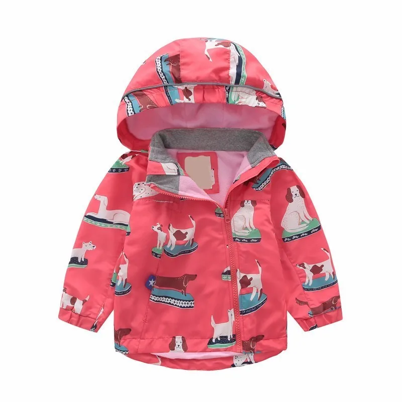 LILIGIRL Baby Boys Jacket Hooded Print Girls Windbreaker for Children's Tops Clothes Coat Waterproof Plus Velvet Kids Jackets | Детская