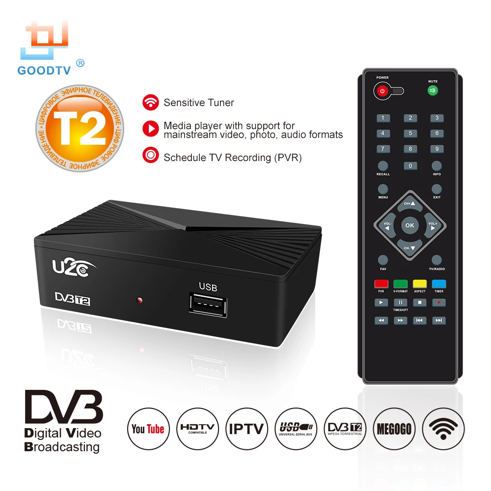 U2C HDMI ТВ приемник тюнер Dvb T2 Wi Fi Usb2.0 Full HD 1080P t2 коробка Dvbt2 населенных пунктах на