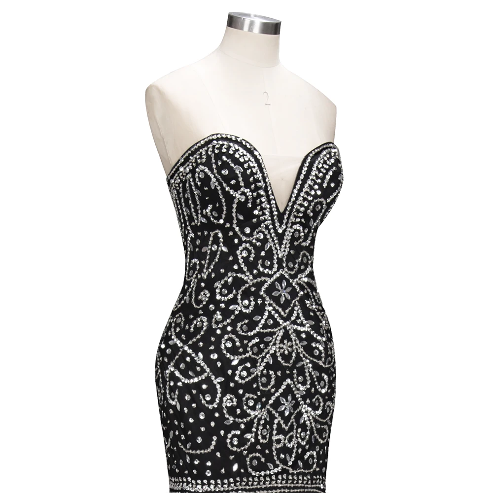 Robe De Soiree Longue Сексуальная шея возлюбленной платья выпускного вечера роскошный