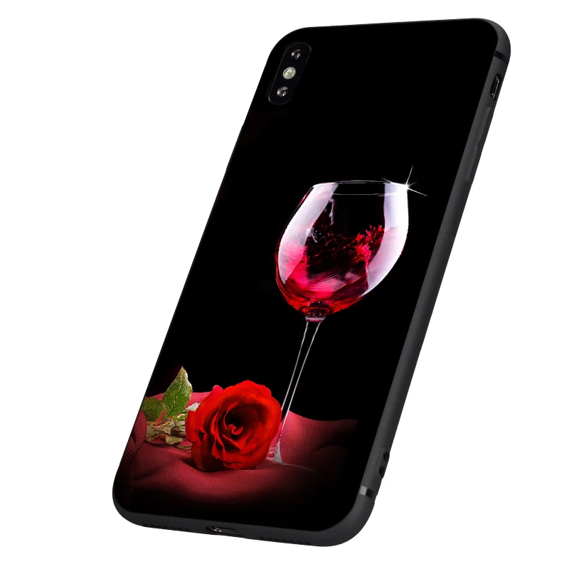 Черный чехол ТПУ для iphone 5 5s se 6 6s 7 8 plus x 10 чехол силиконовый чехол для iphone XR XS 11 pro MAX чехол медведь красное вино