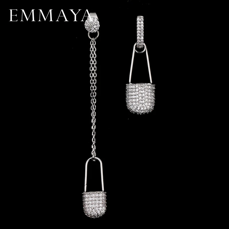 EMMAYA белый кристалл анти-аллергические экологически модные медные циркониевые ювелирные изделия Висячие серьги для женщин