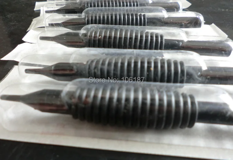 Пластиковые одноразовые тату трубки для захвата черные силиконовые размер 16 мм