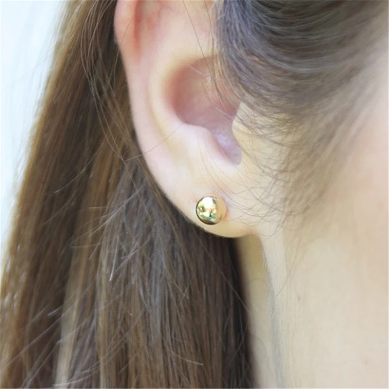 2015 новый дизайн модные ювелирные изделия имитационные серьги с золотым шариком